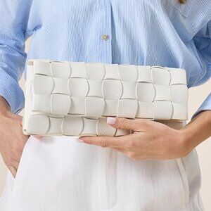 Neiman Marcus Chunli White  Woven Evening Bag